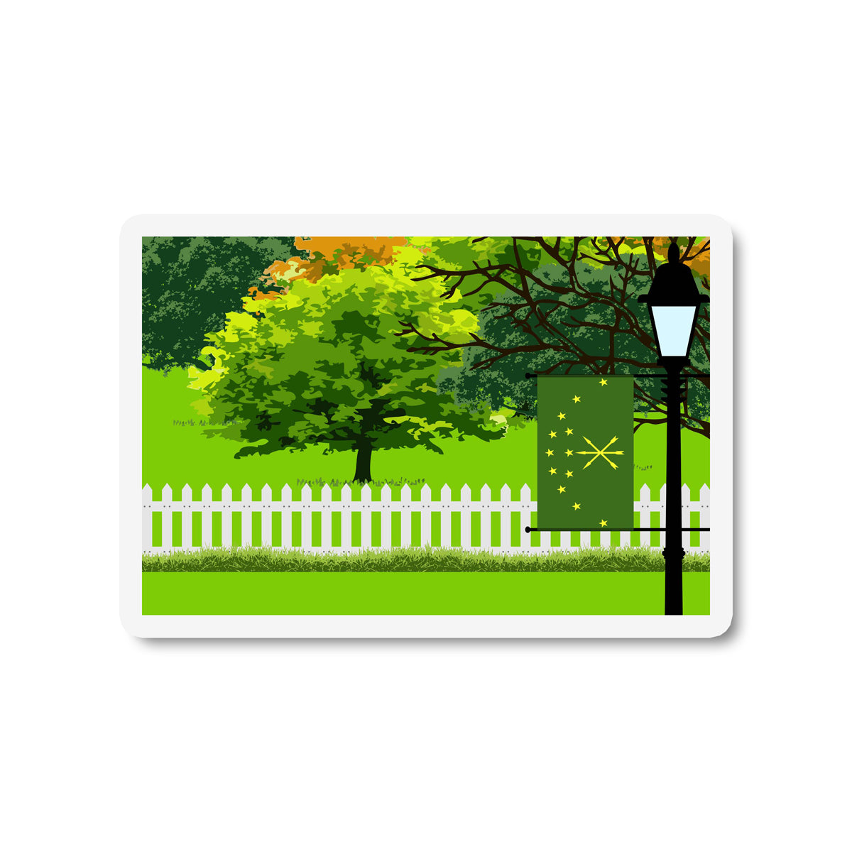 Adygea Trees Street Lamp Fridge Magnet