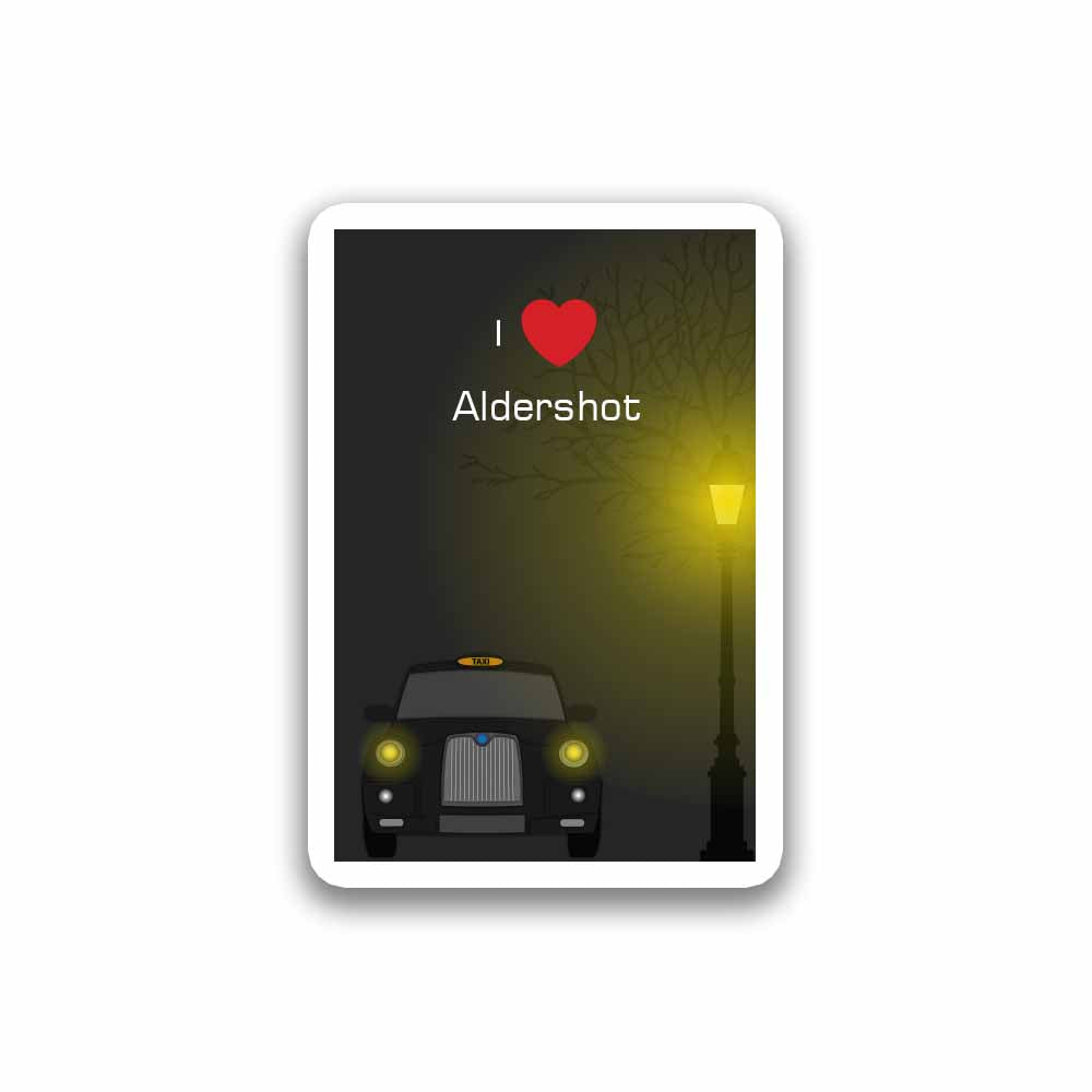 Aldershot Taxi Black Fridge Magnet