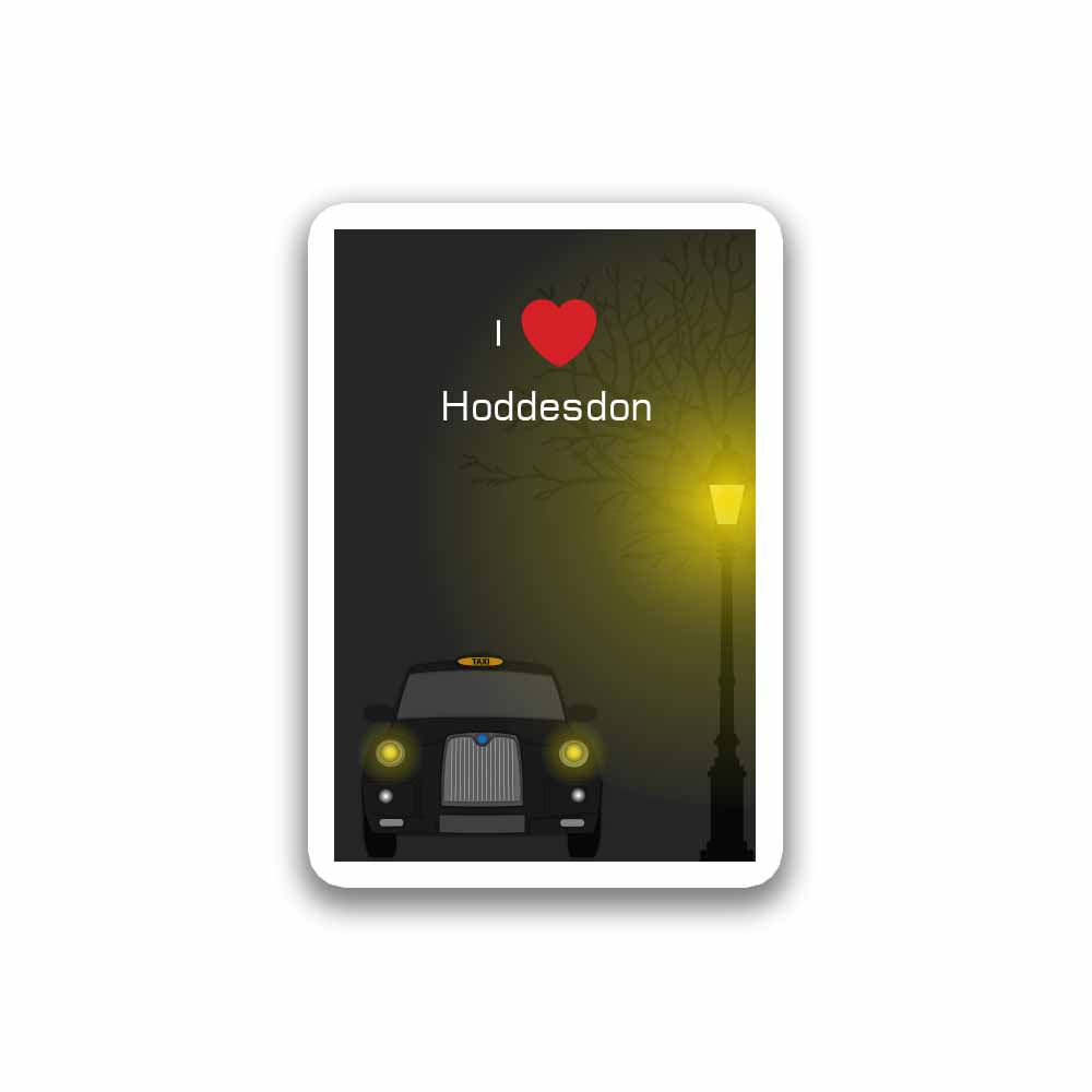 Hoddesdon Taxi Black Fridge Magnet