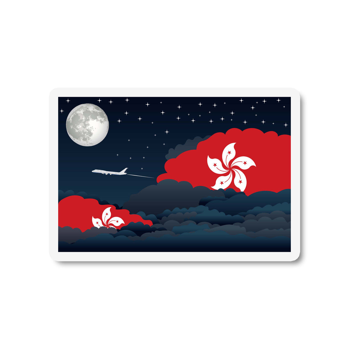 Hong Kong Night Clouds Fridge Magnet