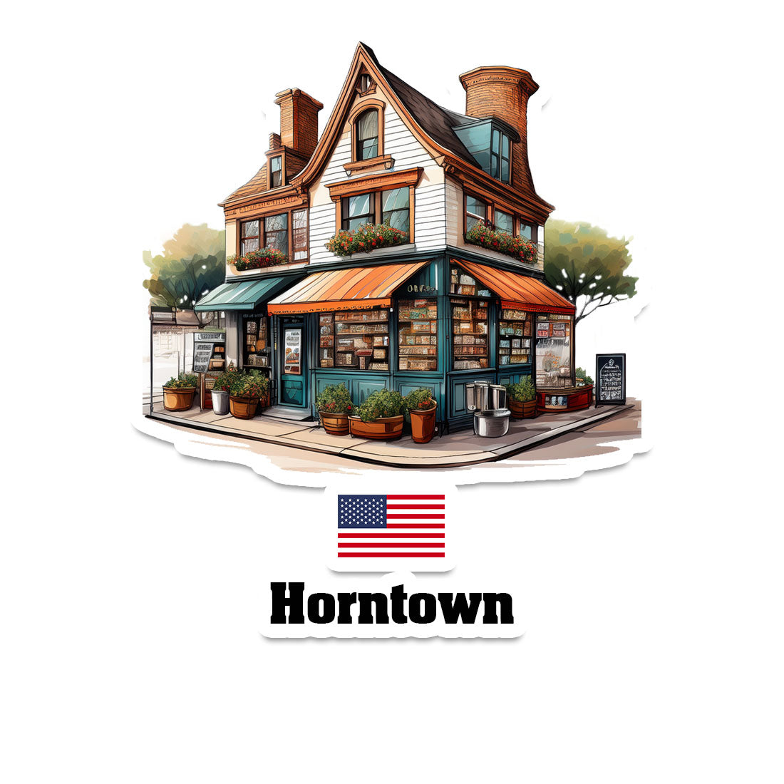 Horntown Fridge Magnet