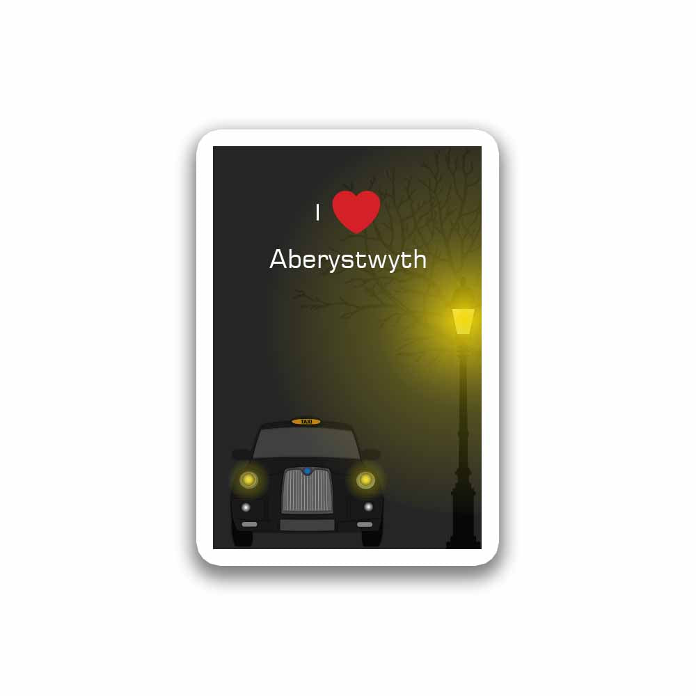 Aberystwyth Taxi Black Fridge Magnet