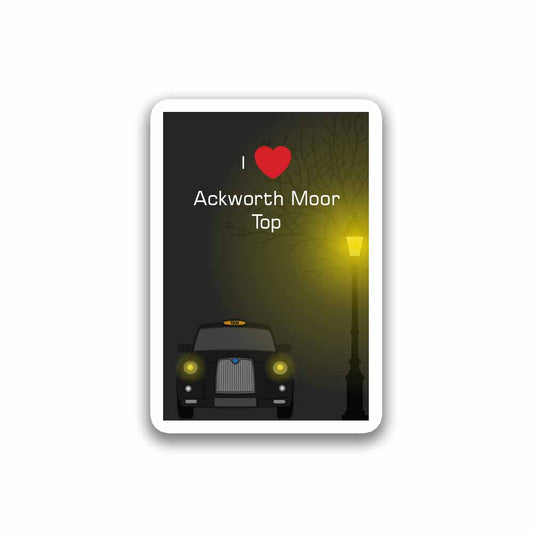 Ackworth Moor Top Taxi Black Fridge Magnet