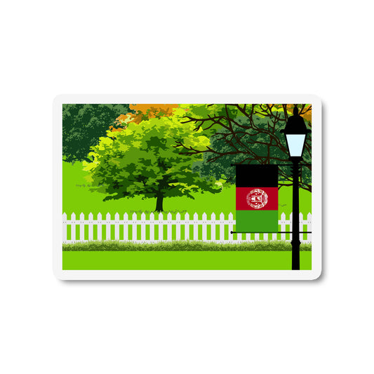 Afghanistan Trees Street Lamp Fridge Magnet