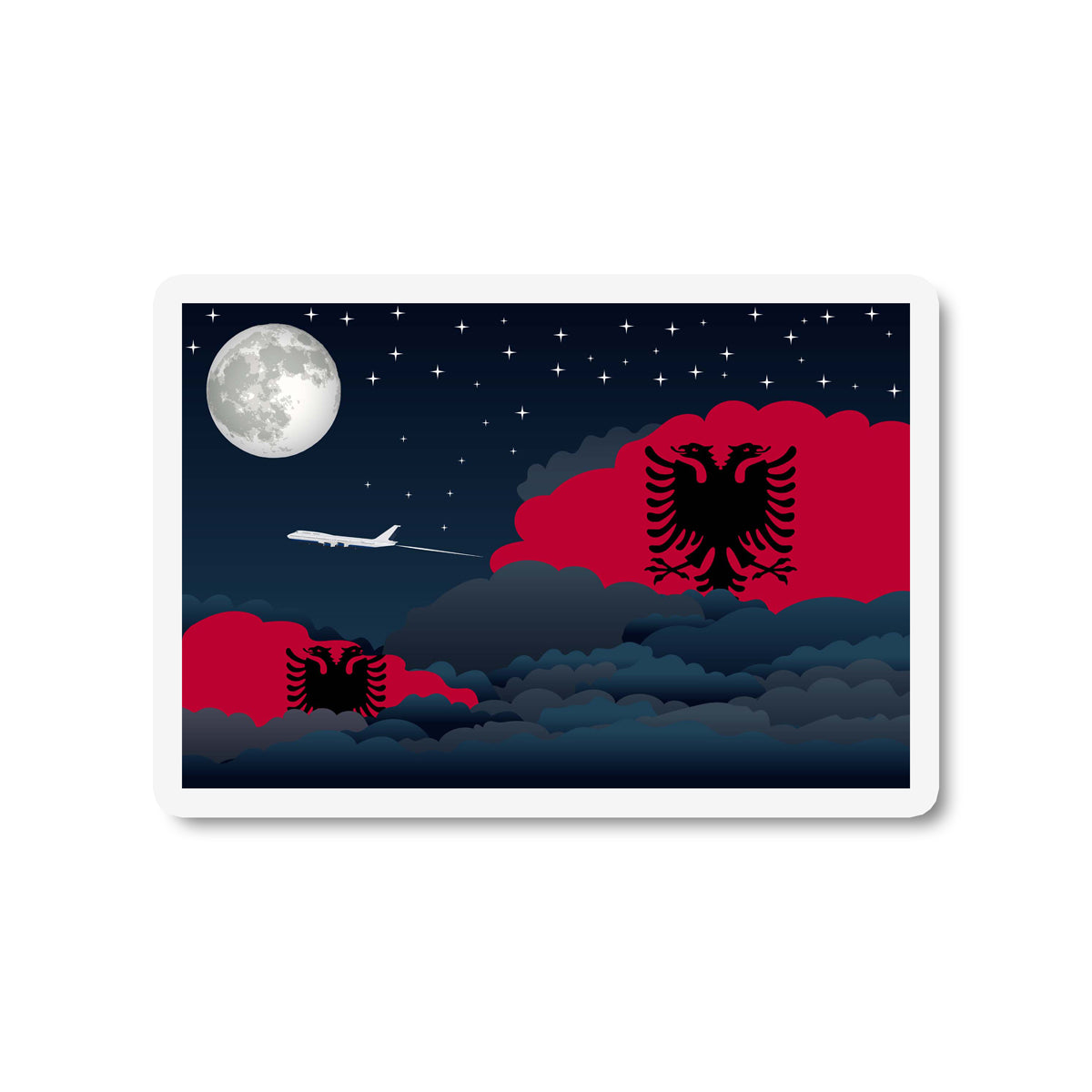 Albania Night Clouds Fridge Magnet