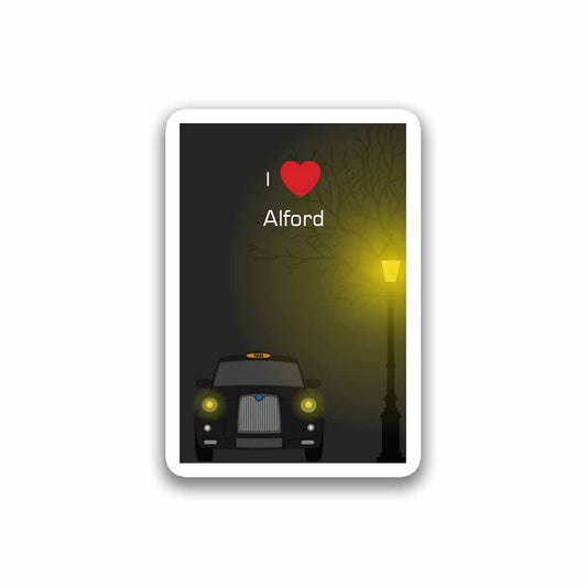 Alford Taxi Black Fridge Magnet