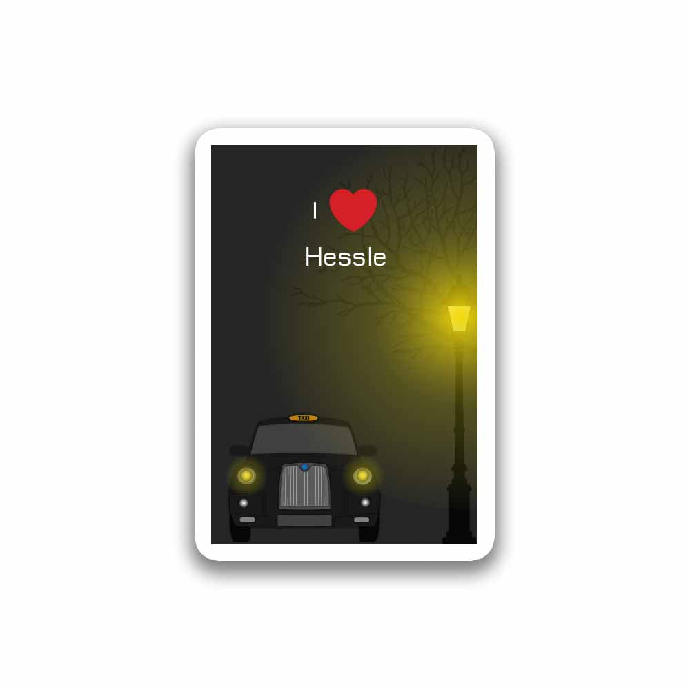 Hessle Taxi Black Fridge Magnet
