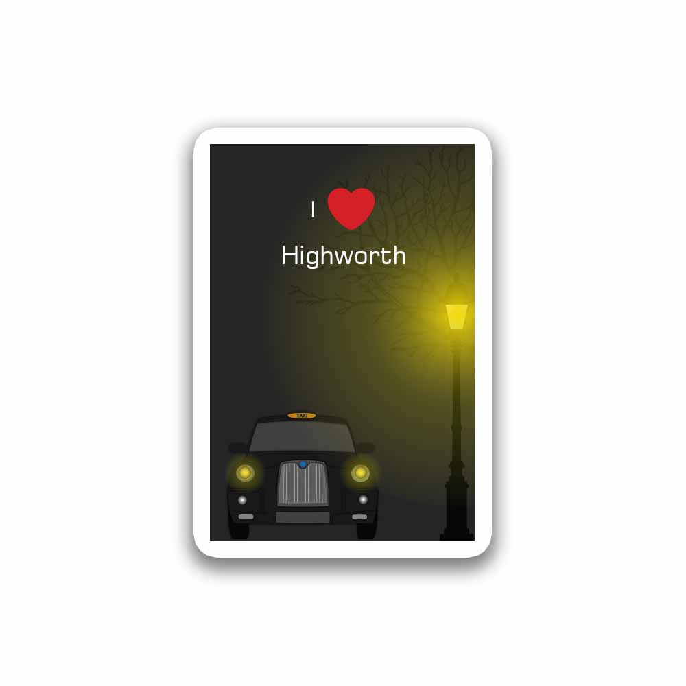 Highworth Taxi Black Fridge Magnet
