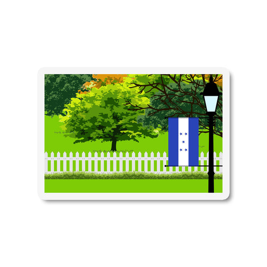 Honduras Trees Street Lamp Fridge Magnet