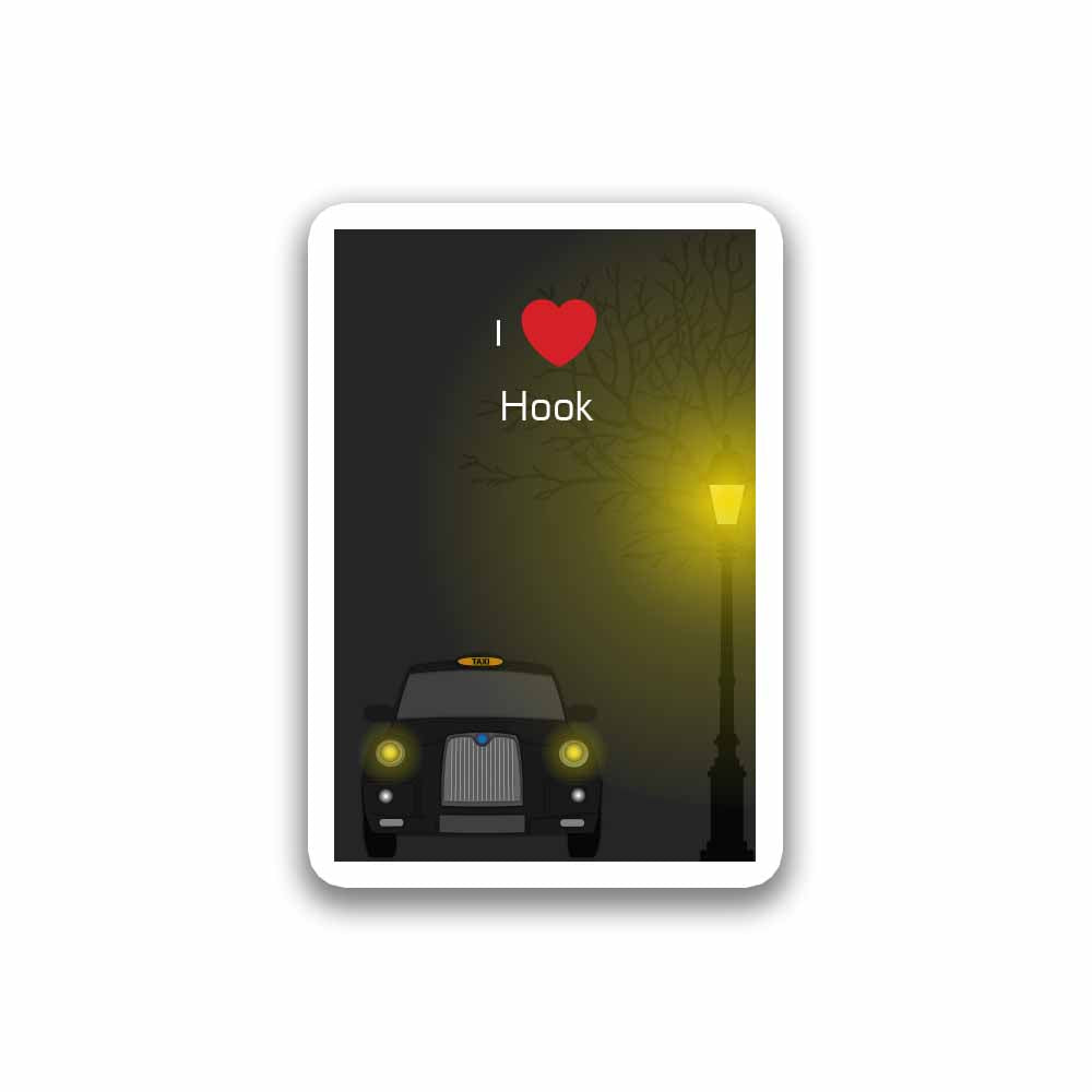 Hook Taxi Black Fridge Magnet